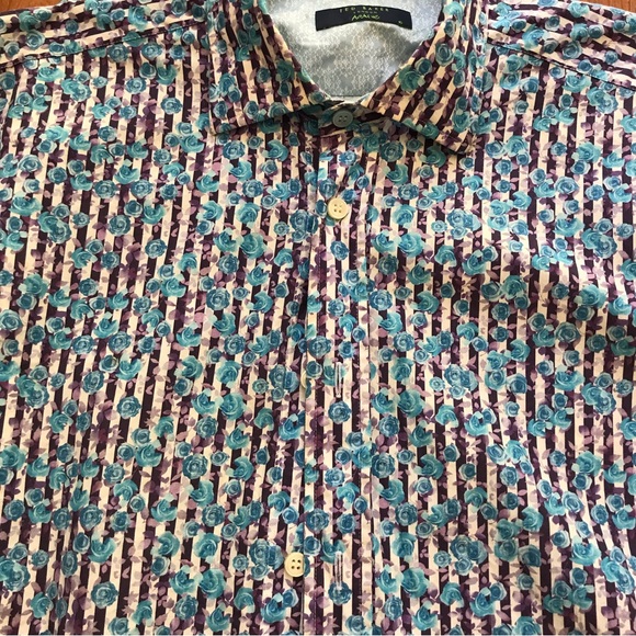 TED BAKER | Blue & Purple Button Down French Cuff L - Picture 2 of 11